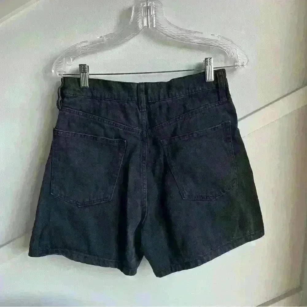Ardene Mom Black High Rise Cotton  Denim Shorts size 5 (27) - Picture 5 of 8